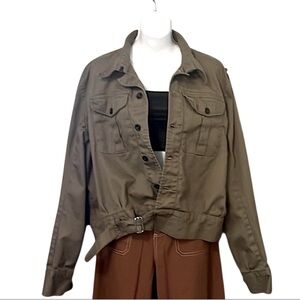 Soldier Of Fortune Olive Green Canvas Army Utility Reenactment Jacket Sz M